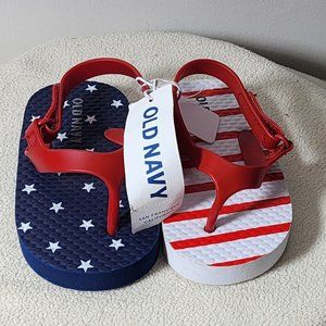 Old Navy American flag sandals size 12- 18 months New With Tags